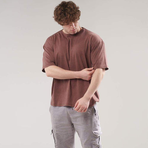 EKKO BLANK Acid Washed Oversized T-Shirt Menswear Top
